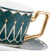 10964844947_260002189 Ceramic European-Style Petite Luxury Coffee Cup and Saucer Set Vintage Floral Tea Cup with Latte Art Design