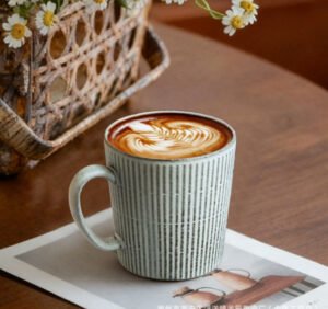 Vintage Ceramic Coffee Mug Latte Cup Large Capacity American-Style Minimalist Premium Elegant Cup 350ml
