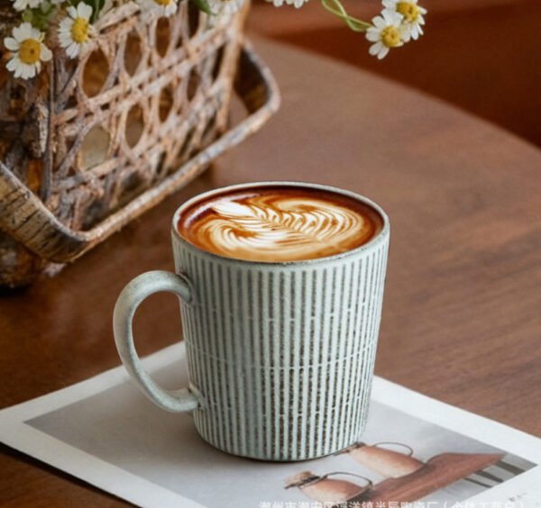 Vintage Ceramic Coffee Mug Latte Cup Large Capacity American-Style Minimalist Premium Elegant Cup 350ml