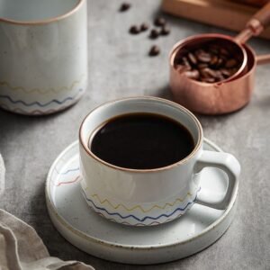 Rough Ceramic Japanese-Style Coffee Cup and Saucer Set Retro Mug with Unique Instagram-Inspired Design High-End Exquisite Creative Water Cup