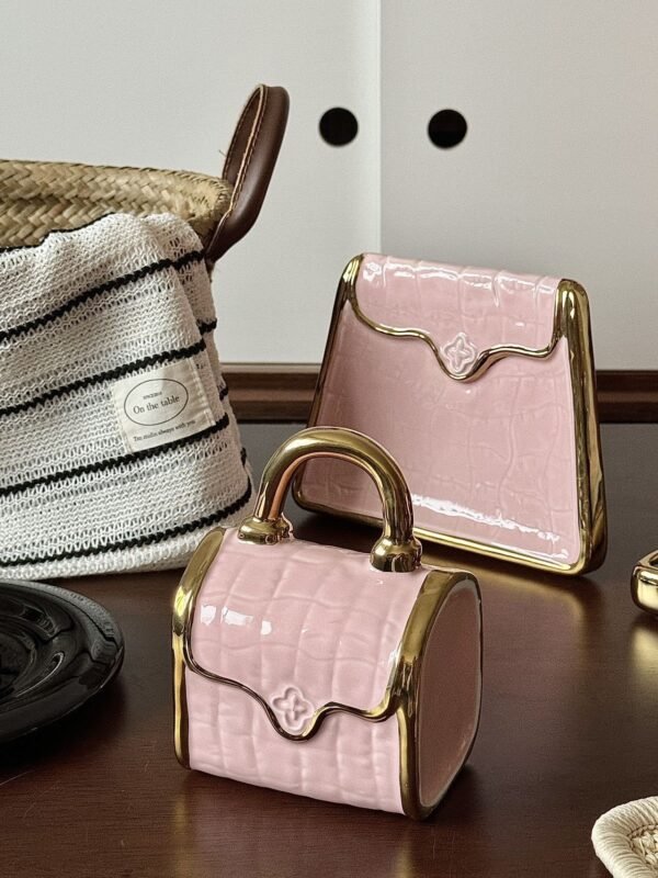 Gold-Plated Ceramic Handbag Coffee Cup and Saucer Set Home Coffee Cup and Mug Gift Set Afternoon Tea Water Cup