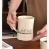 Solid-Color Ceramic Mug Cute Large-Capacity Coffee Cup Home Use Couple's Matching Set High-Quality Design