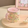Instagram-worthy Ceramic Water Cup Pink Ceramic Mug Girly and Stylish Perfect Gift for Her Home Coffee Cup Ceramic Mug