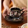 Stylish Niche Coffee Cups Luxury-inspired Ceramic Cup and Saucer Set High-end Aesthetic Mug & Coffee Cup Collection