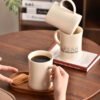 Solid-Color Ceramic Mug Cute Large-Capacity Coffee Cup Home Use Couple's Matching Set High-Quality Design