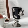 230ml Ceramic Winged Goblet Butterfly-Adorned High-Temperature Mug Coffee & Tea Gift Set