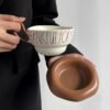 Creative European-Style Ceramic Coffee Cup and Saucer Office Ceramic Mug Home Breakfast Cup Large-Capacity Coffee & Milk Cup and Saucer