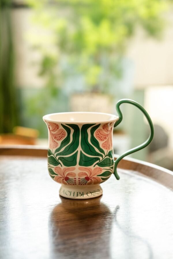 O1CN0182VbPS2ID16VBxhLD__2217759649251-0-cib Retro-Style Phalaenopsis Orchid Pattern Tall Stemmed Mug Floral High-Handled Ceramic Cup Couple's Set Coffee Mug