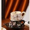 Stylish Niche Coffee Cups Luxury-inspired Ceramic Cup and Saucer Set High-end Aesthetic Mug & Coffee Cup Collection