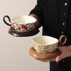Vintage-Style Coffee Cup High-End Exquisite Ceramic Niche Couple's Cup Luxurious and Fashionable