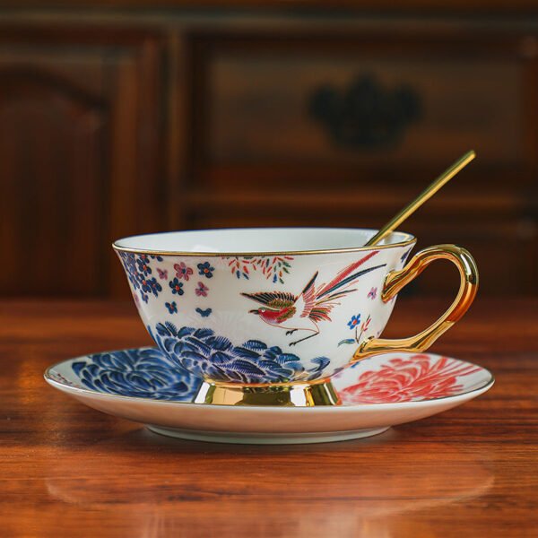 O1CN01KrnPSU2DH4PStBLkJ__2210330398583-0-cib European-Style Bone China Coffee Cup and Saucer Set Vintage English Afternoon Tea Set Black Tea & Flower Tea Cup Gift Box