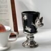 230ml Ceramic Winged Goblet Butterfly-Adorned High-Temperature Mug Coffee & Tea Gift Set