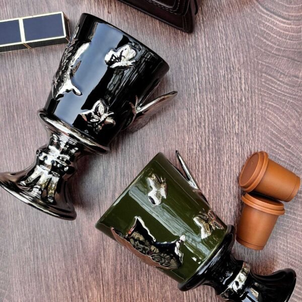 230ml Ceramic Winged Goblet Butterfly-Adorned High-Temperature Mug Coffee & Tea Gift Set