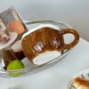 Premium Ceramic Coconut-Shaped Breakfast Milk Shake Cup 250ml Afternoon Tea Couple's Coffee Cup