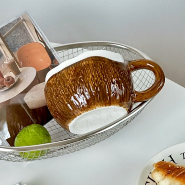 Premium Ceramic Coconut-Shaped Breakfast Milk Shake Cup 250ml Afternoon Tea Couple's Coffee Cup