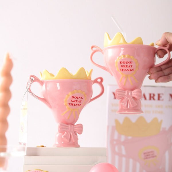 O1CN01RaRqKu1wWmdLdHmUt__2216996826316-0-cib Pink Mug: Stylish Niche Ceramic Cup for Women High-Quality Gift with Straw