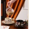 Stylish Niche Coffee Cups Luxury-inspired Ceramic Cup and Saucer Set High-end Aesthetic Mug & Coffee Cup Collection
