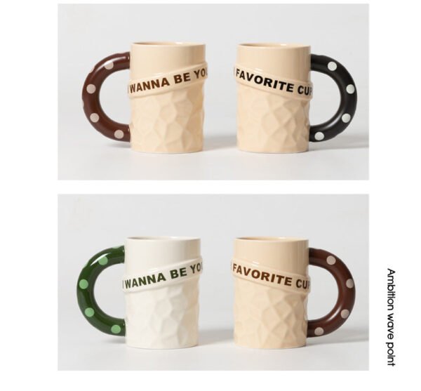 Large-Capacity Mug Stylish Ceramic Cup Instagram-Worthy Coffee Mug Creative Water Cup Gift for Men and Women