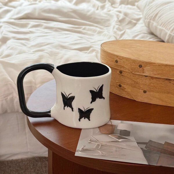 French-Style Luxury Butterfly Fairy Handcrafted Mug Underglaze-Decorated Designer Gift High-Quality Ceramic Cup