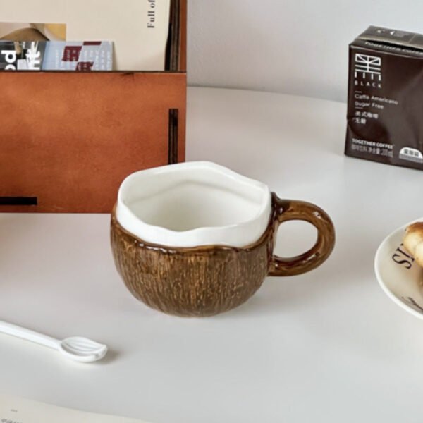 Premium Ceramic Coconut-Shaped Breakfast Milk Shake Cup 250ml Afternoon Tea Couple's Coffee Cup