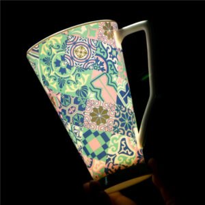 Premium Light Luxury Bone China Large Water Cup, Mug, V-Shaped Cup, Beer Mug, Bubble Tea Cup, Juice Cup, Coffee Mug