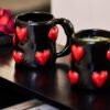 O1CN01oI2BlW1wWmWN7XYIk__2216996826316-0-cib Instagram-worthy sophisticated black heart-shaped ceramic mugs Home use couple's matching set Ceramic coffee mugs Perfect as a thoughtful gift