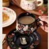 Stylish Niche Coffee Cups Luxury-inspired Ceramic Cup and Saucer Set High-end Aesthetic Mug & Coffee Cup Collection