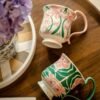 O1CN01sALhDV2ID16TvoBxv__2217759649251-0-cib Retro-Style Phalaenopsis Orchid Pattern Tall Stemmed Mug Floral High-Handled Ceramic Cup Couple's Set Coffee Mug