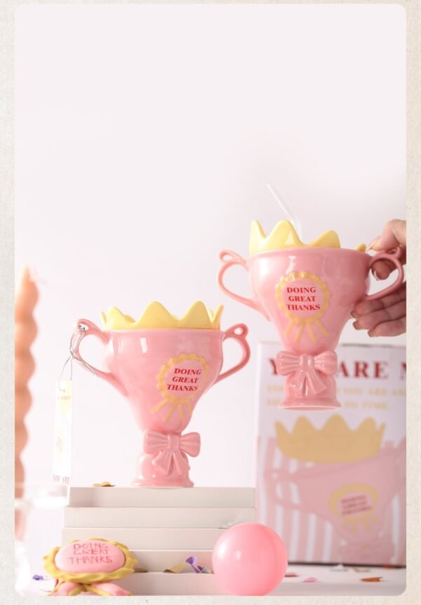 O1CN01sjayAH1wWmdLkDP3j__2216996826316-0-cib Pink Mug: Stylish Niche Ceramic Cup for Women High-Quality Gift with Straw