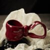 Bow-Handled Mug: Creative Personalized Gift Cup for Besties & Girlfriends Premium-Feel Coffee Mug Ceramic Water Cup
