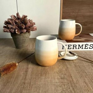 Ceramic Mug with Lid and Spoon - Versatile Drinking Cup for Home & Office Use Premium Ceramic Cup with Lid and Spoon - Wholesale Available