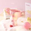 O1CN01wZCzUP1wWmdLYQOzm__2216996826316-0-cib Pink Mug: Stylish Niche Ceramic Cup for Women High-Quality Gift with Straw