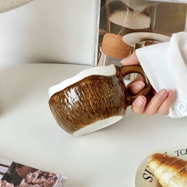 Premium Ceramic Coconut-Shaped Breakfast Milk Shake Cup 250ml Afternoon Tea Couple's Coffee Cup